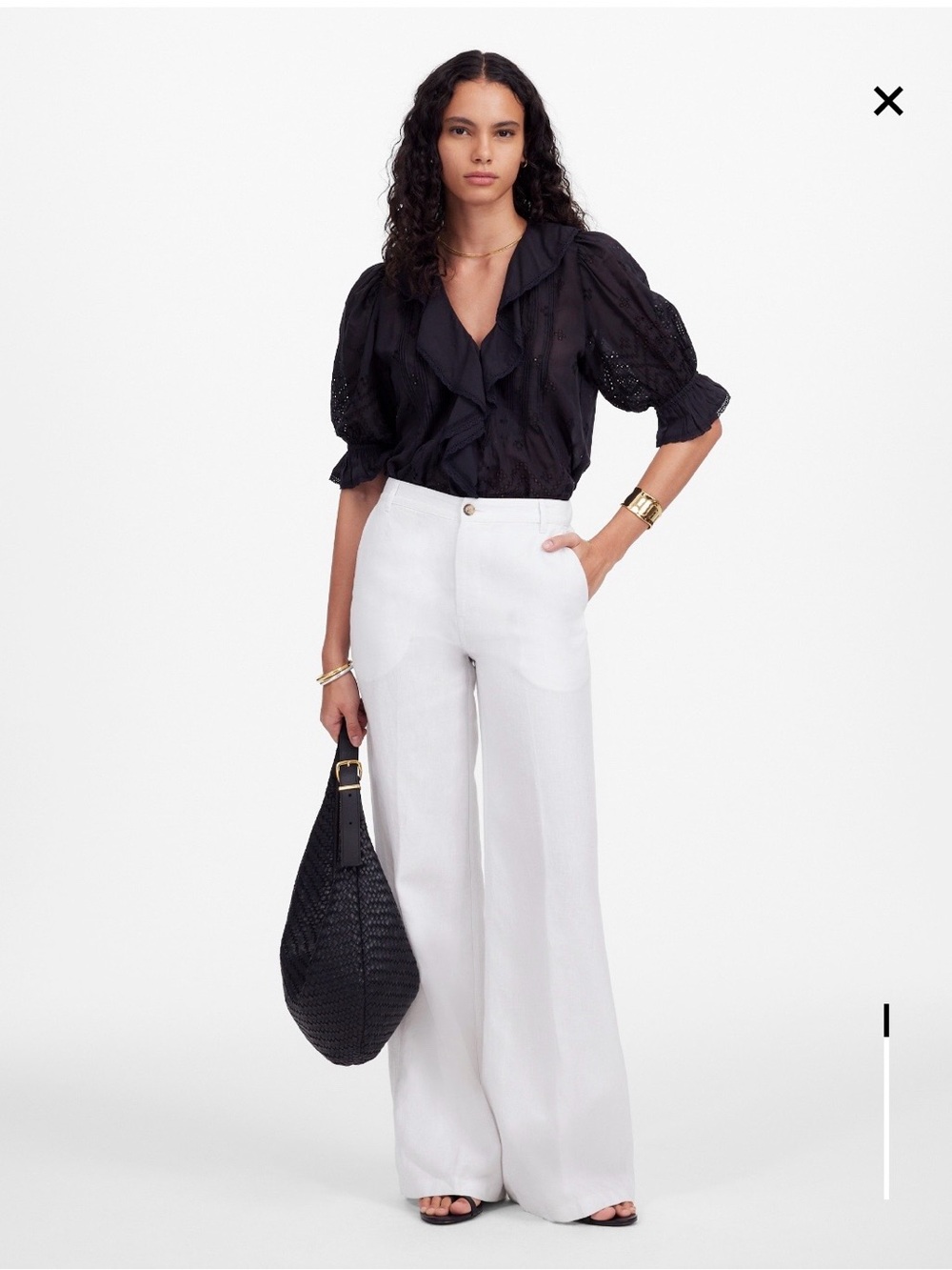 Madewell The Zoe Relaxed Wide Pant 
100% Linen NWT